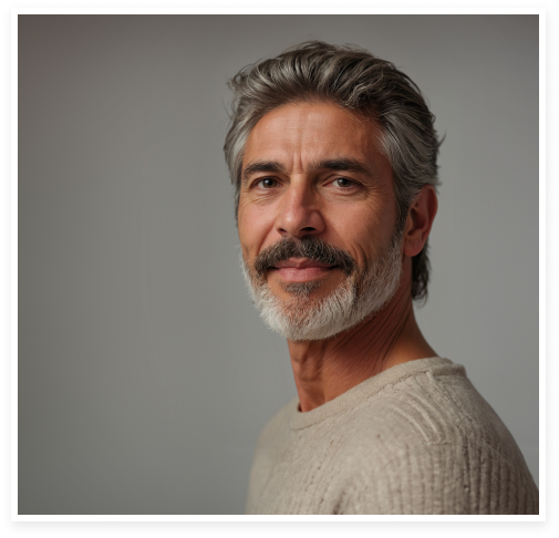 hombre con implante de barba
