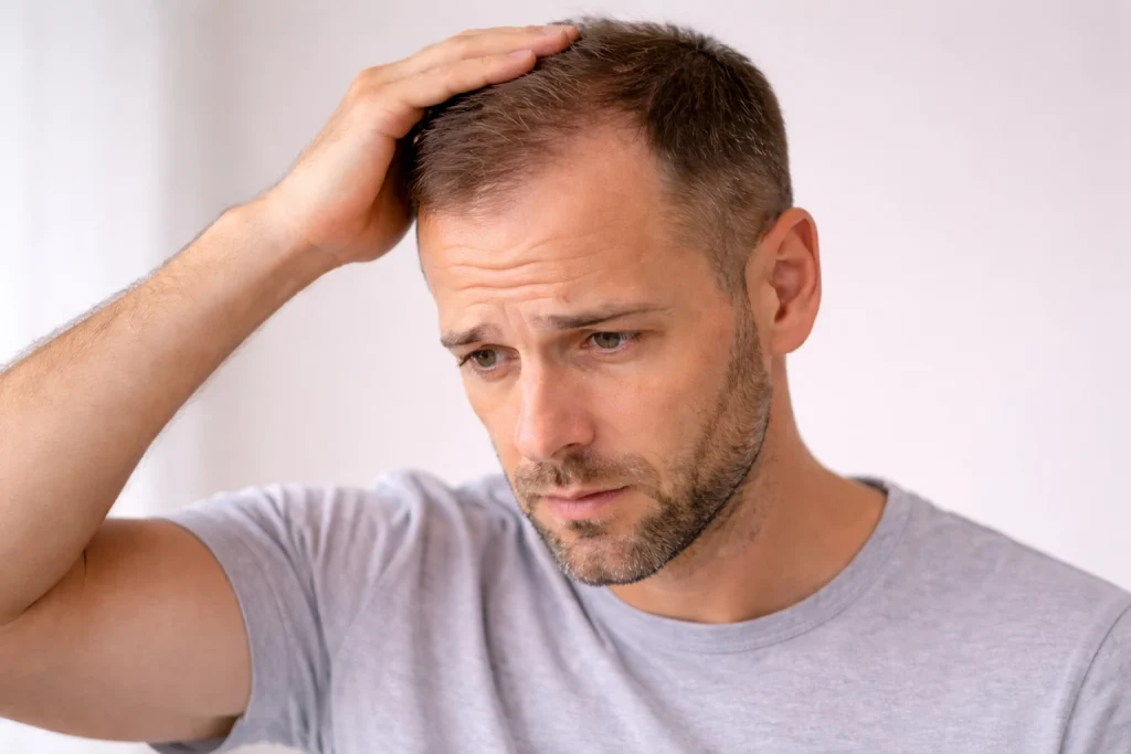 Hombre con alopecia