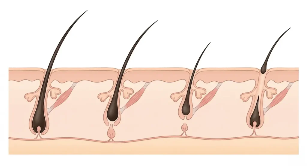 fases del crecimiento del pelo